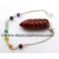 Red Jasper Egyptian Style Pendulum With Chakra Chain